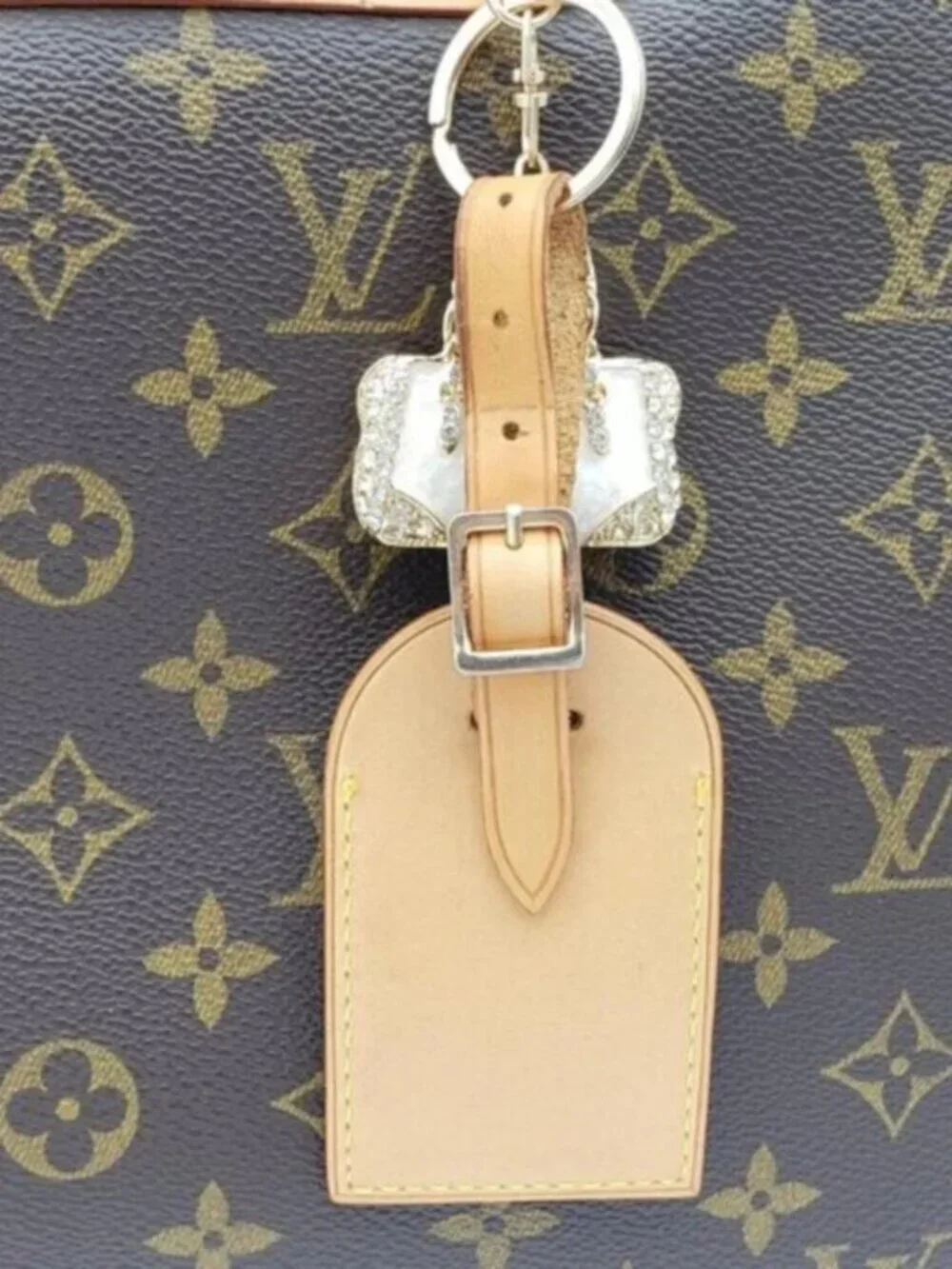 Authentic Louis Vuitton Luggage Nametag with Unbranded Keycharm